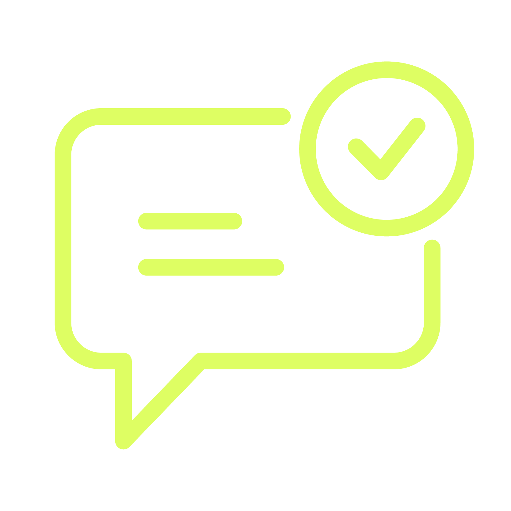 chat bubble with checkmark icon