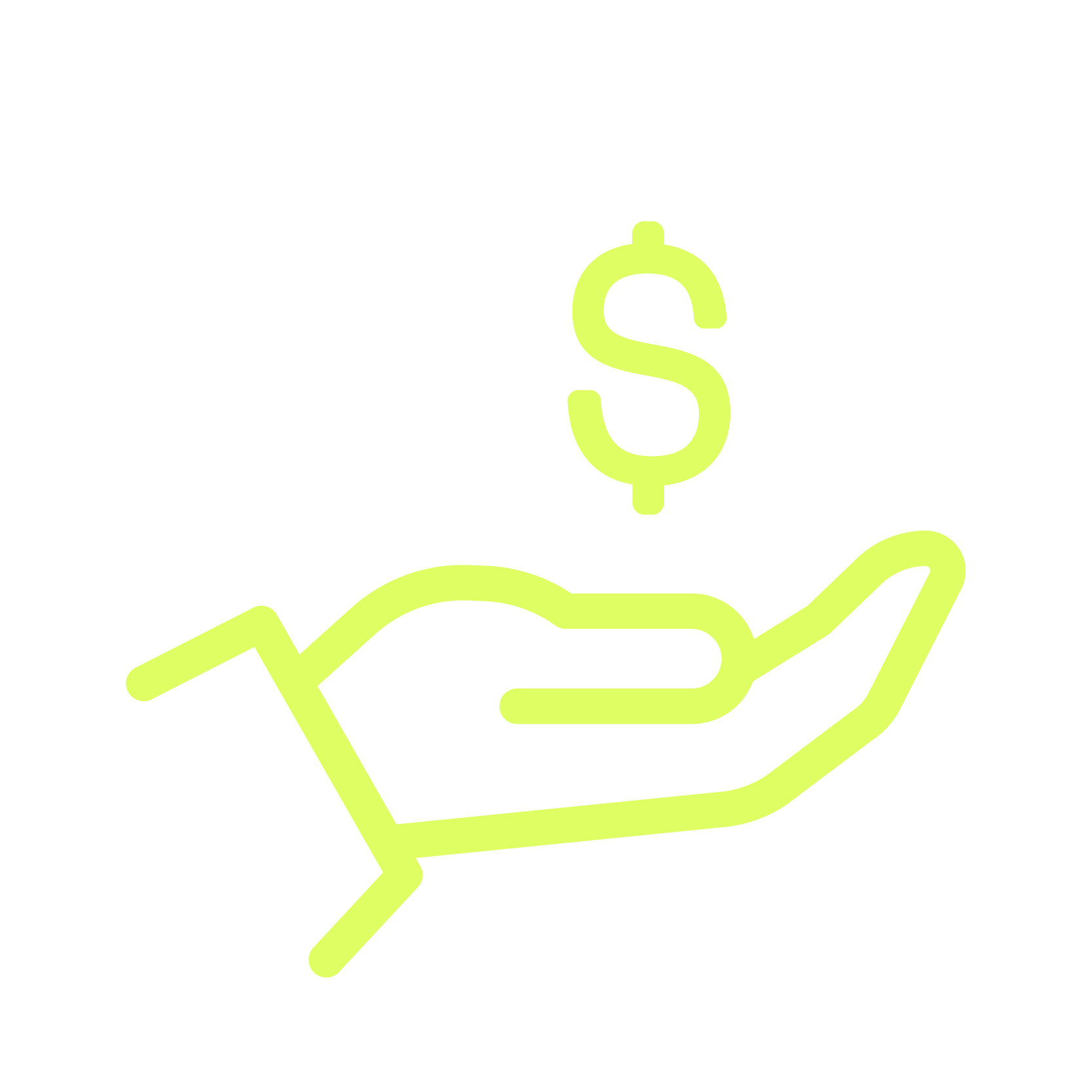 hand holding dollar sign icon