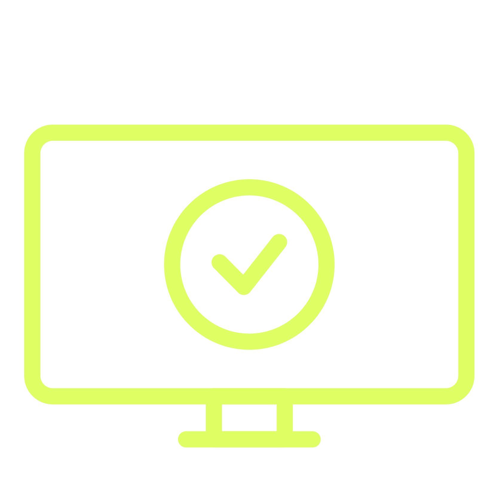 icon computer with checkmark on screen