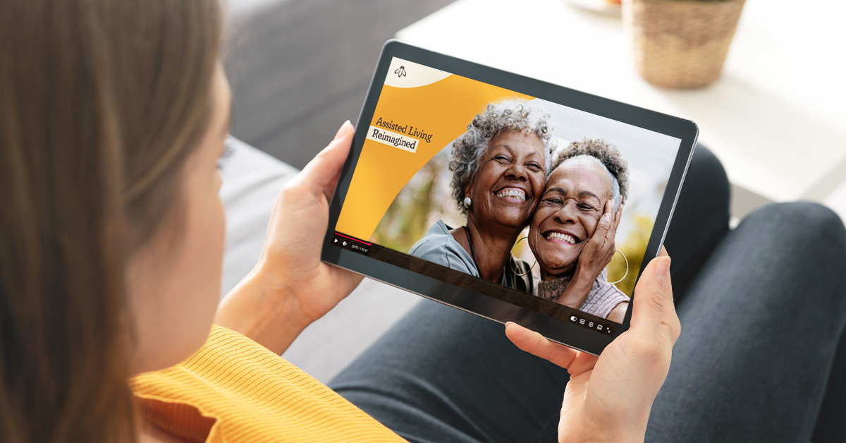 woman viewing OTT advertising on tablet