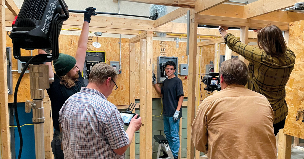 Amperage video team filming a commercial