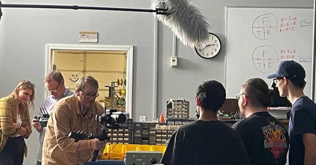 Amperage video production team on a  video shoot
